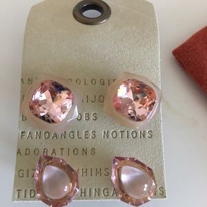 Anthropologie Blush and Rose Stud Earrings